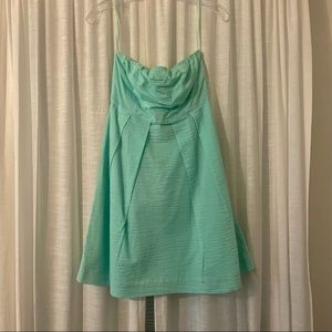 J. Crew Strapless Light Blue / Mint Green Pastel Dress - 4P